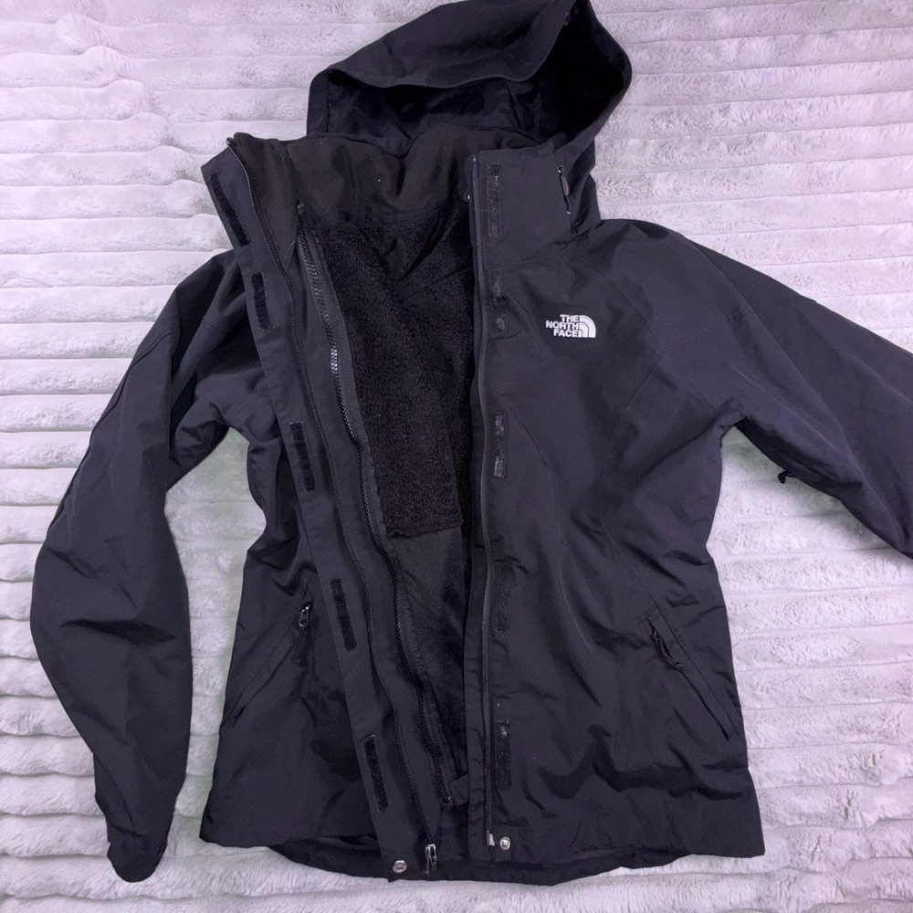 The North Face Jacket Womens Small Hyvent Black 3 In 1 Triclimate Fuzzy Coat - Picture 4 of 16